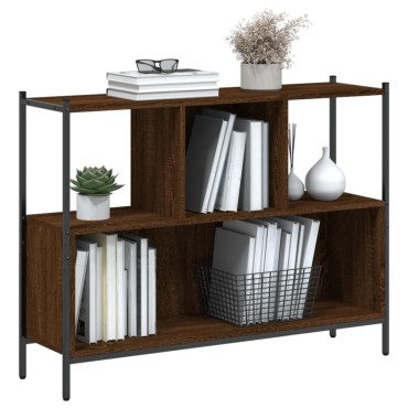 vidaXL Βιβλιοθήκη Καφέ Δρυς 102x28x77,5cm από Επεξεργασμένο Ξύλο 1 τεμ.