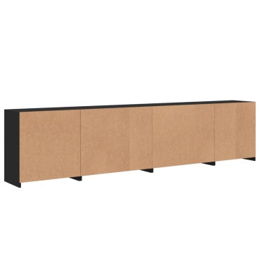 vidaXL Μπουφές με LED Μαύρος 283x37x67cm 1 τεμ.