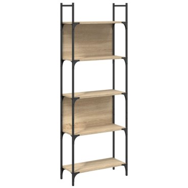 vidaXL Βιβλιοθήκη 5 Επιπέδων Sonoma Δρυς 60,5x24x166,5cm Επεξ. Ξύλο 1 τεμ.