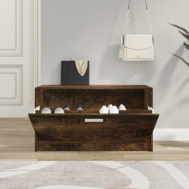 vidaXL Παπουτσοθήκη Καπνιστή Δρυς 80x24x45cm από Επεξεργασμένο Ξύλο