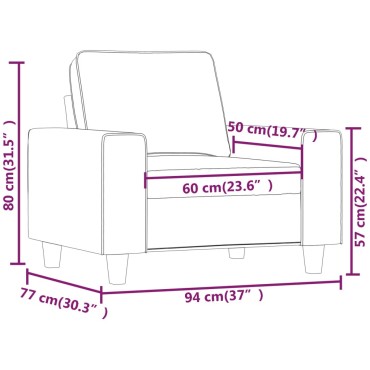 vidaXL Πολυθρόνα Μαύρη από Ύφασμα 94x77x80cm 1 τεμ. Γωνιακός