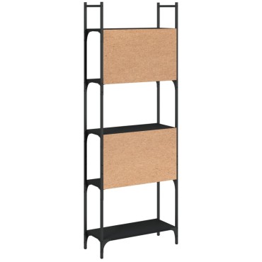 vidaXL Βιβλιοθήκη 5 Επιπέδων Μαύρη 60,5x24x166,5cm Επεξεργ. Ξύλο 1 τεμ.