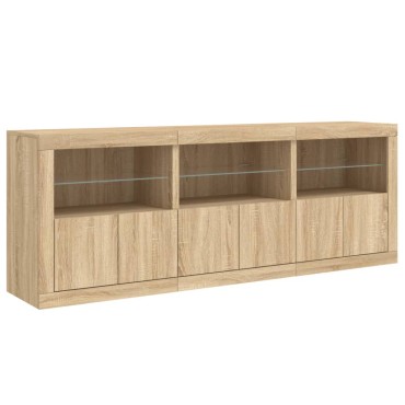 vidaXL Ντουλάπι με LED Sonoma Δρυς 181,5x37x67cm 1 τεμ.