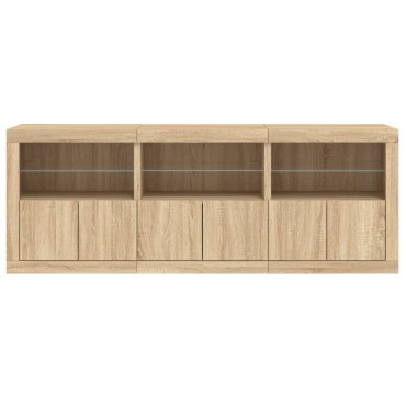 vidaXL Ντουλάπι με LED Sonoma Δρυς 181,5x37x67cm 1 τεμ.