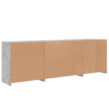 vidaXL Ντουλάπι με LED Γκρι Σκυροδέματος 202x37x67cm 1 τεμ.
