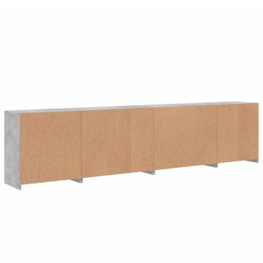 vidaXL Μπουφές με LED Γκρι Σκυροδέματος 283x37x67cm 1 τεμ.