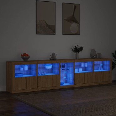 vidaXL Μπουφές με LED Sonoma Δρυς 283x37x67cm 1 τεμ.