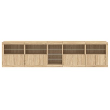 vidaXL Μπουφές με LED Sonoma Δρυς 283x37x67cm 1 τεμ.