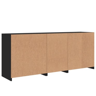 vidaXL Μπουφές με Φώτα LED Μαύρος 162x37x67cm 1 τεμ.