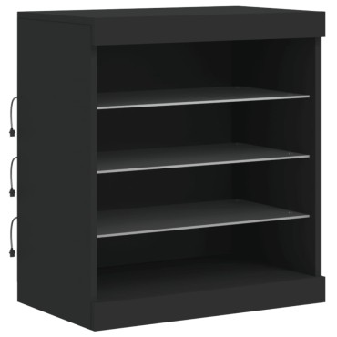 vidaXL Μπουφές με LED Μαύρος 181,5x37x67cm 1 τεμ.