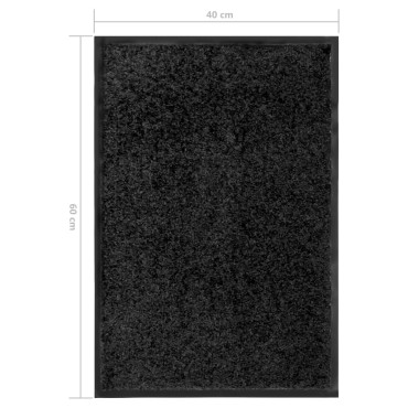 vidaXL Πατάκι Εισόδου Πλενόμενο Μαύρο 40 x 60 εκ.