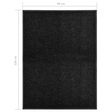 vidaXL Πατάκι Εισόδου Πλενόμενο Μαύρο 90 x 120 εκ.