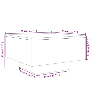 vidaXL Τραπεζάκι Σαλονιού Λευκό 55x55x31cm Επεξεργασμένο Ξύλο 1 τεμ.