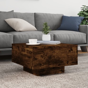 vidaXL Τραπεζάκι Σαλονιού Καπνιστή Δρυς 55x55x31cm Επεξεργασμ. Ξύλο 1 τεμ.