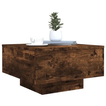 vidaXL Τραπεζάκι Σαλονιού Καπνιστή Δρυς 55x55x31cm Επεξεργασμ. Ξύλο 1 τεμ.