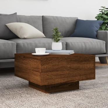vidaXL Τραπεζάκι Σαλονιού Καφέ Δρυς 55x55x31cm Επεξεργασμ. Ξύλο 1 τεμ.