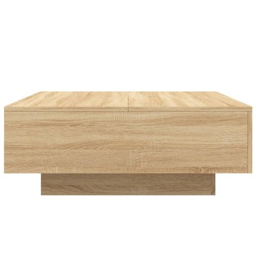 vidaXL Τραπεζάκι Σαλονιού με Φώτα LED Sonoma Δρυς 80x80x31cm 1 τεμ.