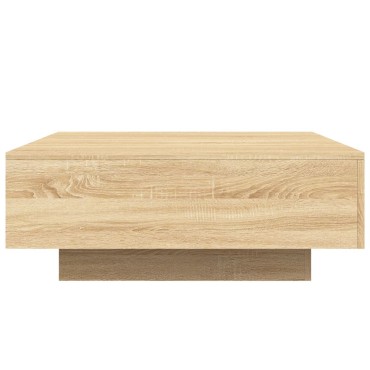vidaXL Τραπεζάκι Σαλονιού με Φώτα LED Sonoma Δρυς 80x80x31cm 1 τεμ.
