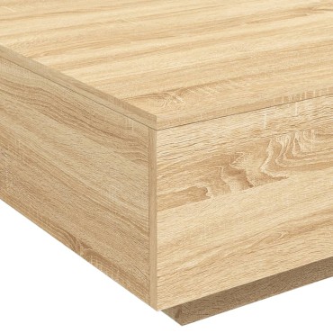 vidaXL Τραπεζάκι Σαλονιού με Φώτα LED Sonoma Δρυς 80x80x31cm 1 τεμ.