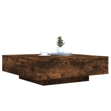 vidaXL Τραπεζάκι Σαλονιού Καπνιστή Δρυς 100x100x31cm Επεξεργ. Ξύλο 1 τεμ.
