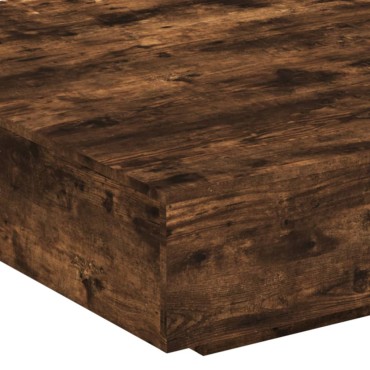 vidaXL Τραπεζάκι Σαλονιού Καπνιστή Δρυς 100x100x31cm Επεξεργ. Ξύλο 1 τεμ.