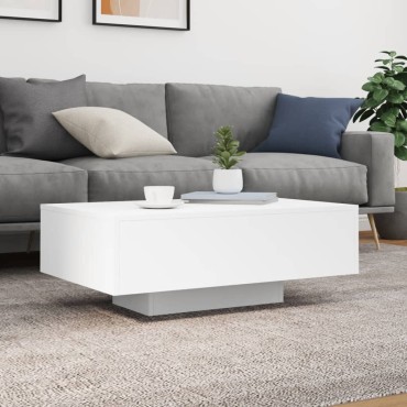 vidaXL Τραπεζάκι Σαλονιού με Φώτα LED Λευκό 85x55x31cm 1 τεμ.