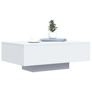 vidaXL Τραπεζάκι Σαλονιού με Φώτα LED Λευκό 85x55x31cm 1 τεμ.