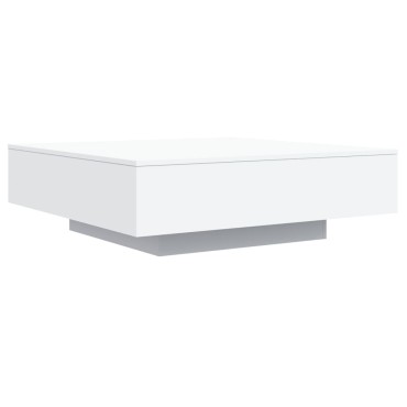 vidaXL Τραπεζάκι Σαλονιού με Φώτα LED Λευκό 100x100x31cm 1 τεμ.