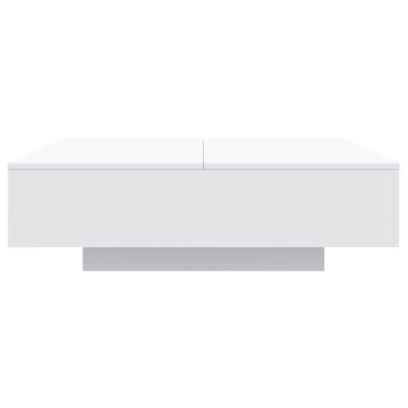 vidaXL Τραπεζάκι Σαλονιού με Φώτα LED Λευκό 100x100x31cm 1 τεμ.