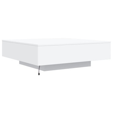 vidaXL Τραπεζάκι Σαλονιού με Φώτα LED Λευκό 100x100x31cm 1 τεμ.