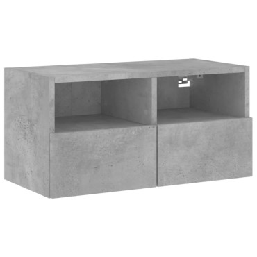 vidaXL Ντουλάπι Τοίχου Τηλεόρασης Γκρι Σκυρ. 60x30x30cm Επεξ. Ξύλο