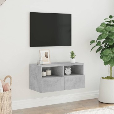 vidaXL Ντουλάπι Τοίχου Τηλεόρασης Γκρι Σκυρ. 60x30x30cm Επεξ. Ξύλο