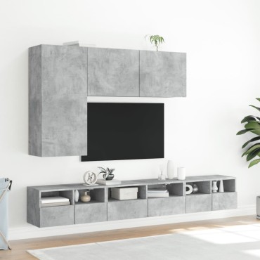 vidaXL Ντουλάπι Τοίχου Τηλεόρασης Γκρι Σκυρ. 60x30x30cm Επεξ. Ξύλο