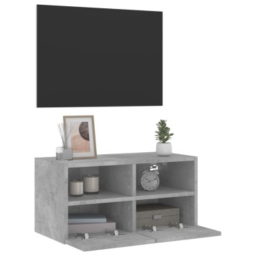 vidaXL Ντουλάπι Τοίχου Τηλεόρασης Γκρι Σκυρ. 60x30x30cm Επεξ. Ξύλο