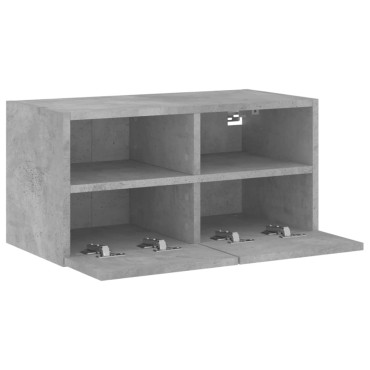 vidaXL Ντουλάπι Τοίχου Τηλεόρασης Γκρι Σκυρ. 60x30x30cm Επεξ. Ξύλο