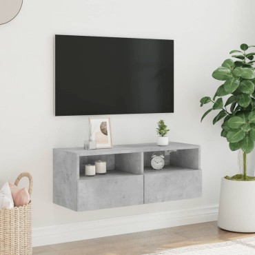 vidaXL Έπιπλο Τοίχου Τηλεόρασης Γκρι Σκυρ. 80x30x30cm Επεξ. Ξύλο