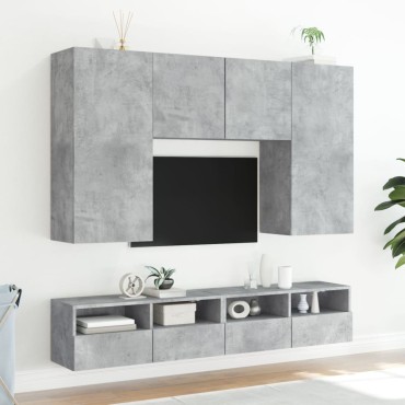 vidaXL Έπιπλο Τοίχου Τηλεόρασης Γκρι Σκυρ. 80x30x30cm Επεξ. Ξύλο