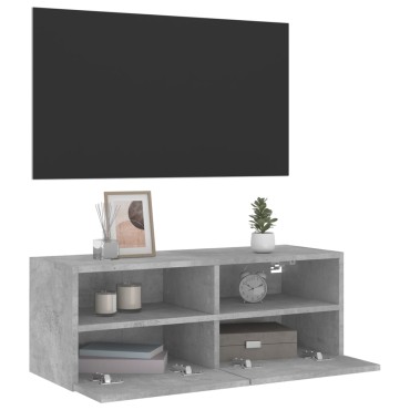 vidaXL Έπιπλο Τοίχου Τηλεόρασης Γκρι Σκυρ. 80x30x30cm Επεξ. Ξύλο