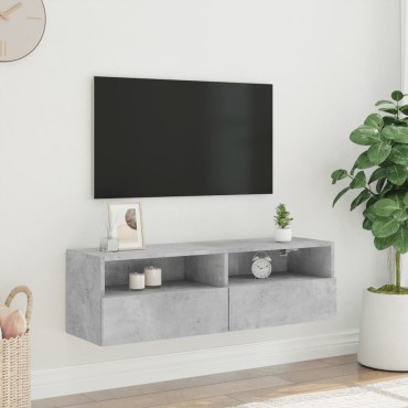 vidaXL Έπιπλο Τοίχου Τηλεόρασης Γκρι Σκυρ. 100x30x30cm Επεξ. Ξύλο