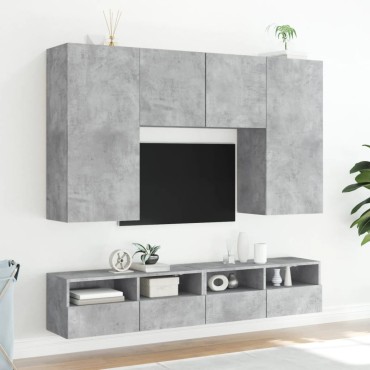 vidaXL Έπιπλο Τοίχου Τηλεόρασης Γκρι Σκυρ. 100x30x30cm Επεξ. Ξύλο