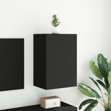 vidaXL Έπιπλο Τηλεόρασης Τοίχου Μαύρο 40,5x30x60cm Επεξ. Ξύλο