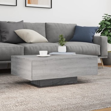 vidaXL Τραπεζάκι Σαλονιού με Φώτα LED Γκρι Sonoma 85x55x31cm 1 τεμ.