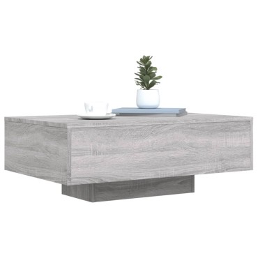 vidaXL Τραπεζάκι Σαλονιού με Φώτα LED Γκρι Sonoma 85x55x31cm 1 τεμ.