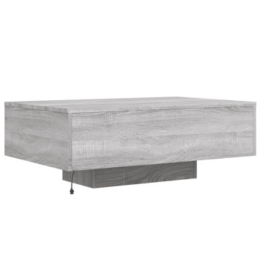 vidaXL Τραπεζάκι Σαλονιού με Φώτα LED Γκρι Sonoma 85x55x31cm 1 τεμ.