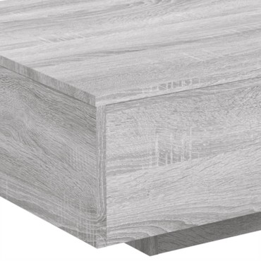 vidaXL Τραπεζάκι Σαλονιού με Φώτα LED Γκρι Sonoma 85x55x31cm 1 τεμ.