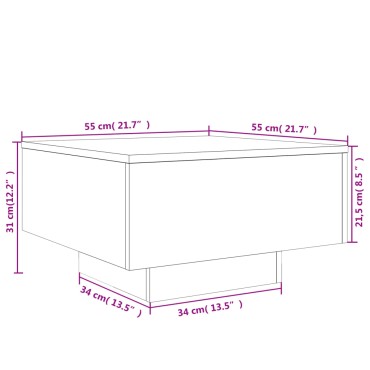 vidaXL Τραπεζάκι Σαλονιού Sonoma Δρυς 55x55x31cm Επεξεργασμένο Ξύλο 1 τεμ.