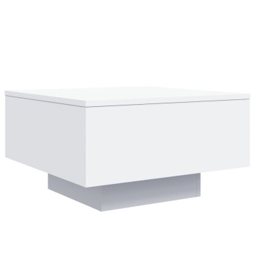 vidaXL Τραπεζάκι Σαλονιού με Φώτα LED Λευκό 55x55x31cm 1 τεμ.