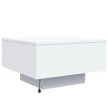 vidaXL Τραπεζάκι Σαλονιού με Φώτα LED Λευκό 55x55x31cm 1 τεμ.