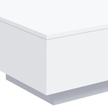 vidaXL Τραπεζάκι Σαλονιού με Φώτα LED Λευκό 55x55x31cm 1 τεμ.