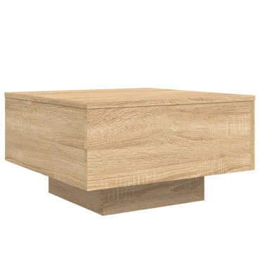 vidaXL Τραπεζάκι Σαλονιού με Φώτα LED Sonoma Δρυς 55x55x31cm 1 τεμ.